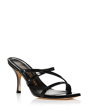 Stuart Weitzman Women's Strapeze 85 Strappy Slip On High Heel Sandals In Black