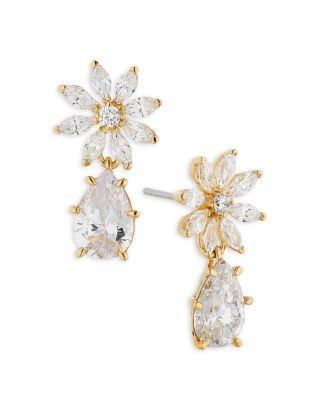 Nadri Wildflower Petal Drop Earrings in 18K Gold Plated
