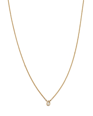 Bloomingdale's Pear Shape Diamond Bezel Pendant Necklace In 14k Yellow Gold, 0.10 Ct. T.w. - 100% Exclusive