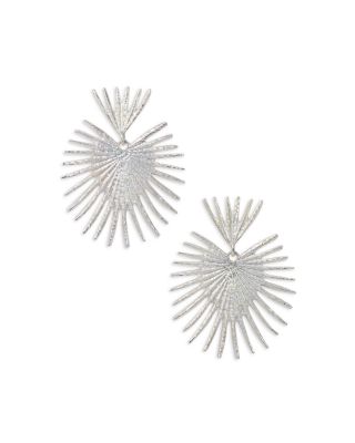 Kenneth Jay Lane - Silver Fan Large Earrings