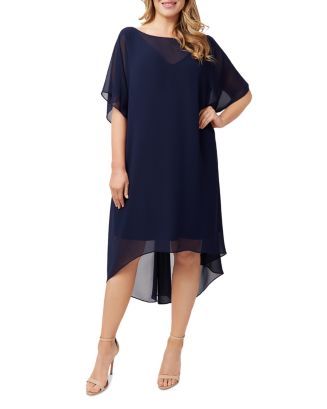 Adrianna Papell Plus Chiffon Overlay Draped Dress | Bloomingdale's Women Plus  Size Clothing