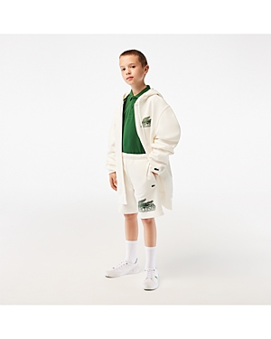 Lacoste Boys' Organic Cotton Contrast Logo Print Shorts - Big Kid In Natural