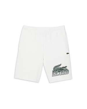 Lacoste Boys' Organic Cotton Contrast Logo Print Shorts - Little Kid In Natural