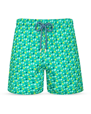 Shop Vilebrequin Micro Ronde Des Tortues Rainbow 6 Swim Trunks In Candy Green