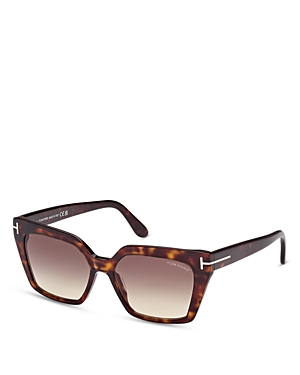 Shop Tom Ford Winona Cat Eye Sunglasses, 53mm In Havana/brown Gradient