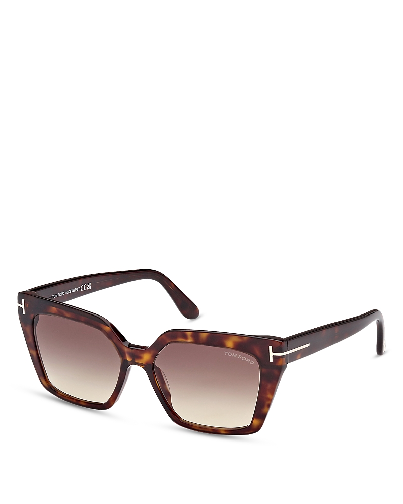 Tom Ford Havana Acetate Cat-eye Sunglasses In Havana/brown Gradient