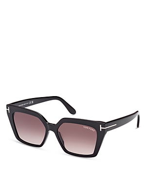 Shop Tom Ford Winona Cat Eye Sunglasses, 53mm In Black/pink Gradient