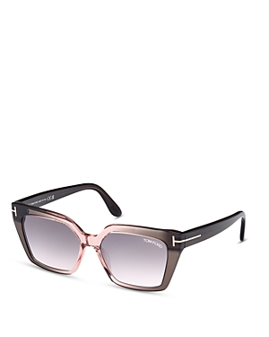 Tom Ford Winona 53mm Gradient Polarized Cat Eye Sunglasses In Gray/gray Mirrored Gradient