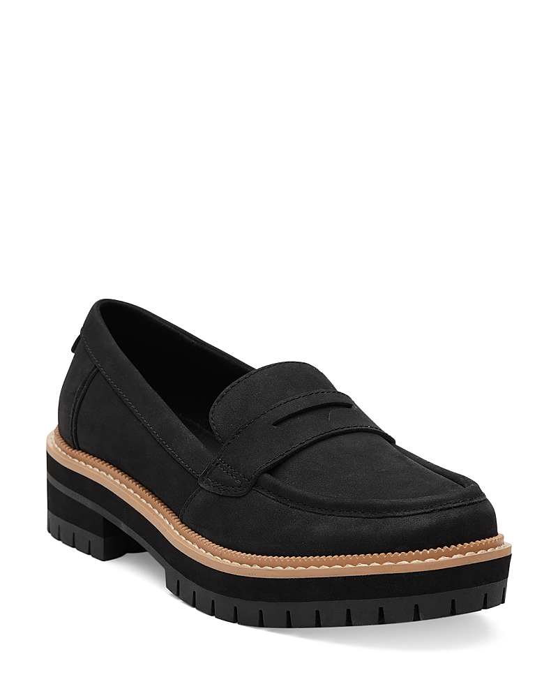 Toms Women's Cara Leather Loafer Flat In Black