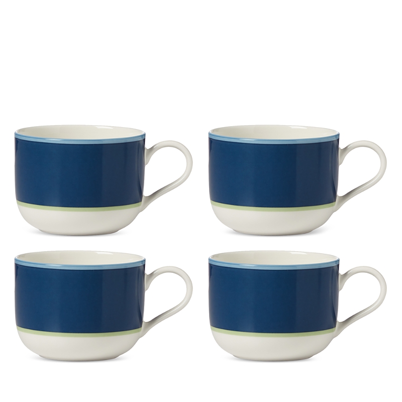 Kate Spade New York Set Of 4 Make It Pop Blue Mugs In Blue