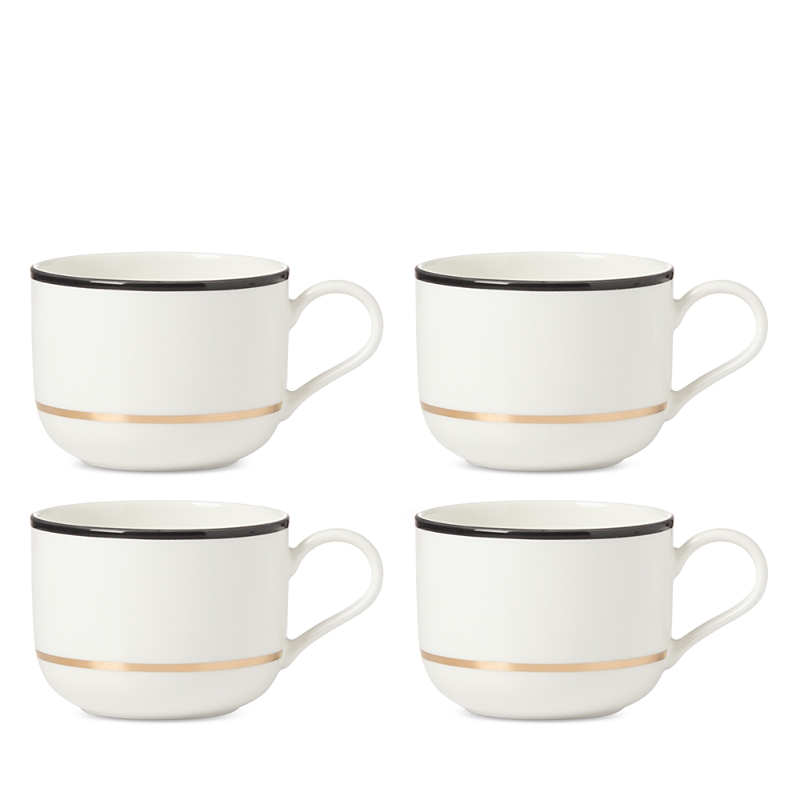 Kate Spade Make It Pop 4-piece Mugs Set In White