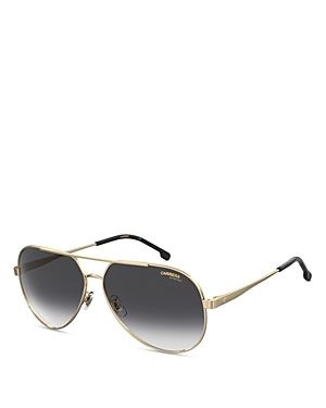 Carrera Aviator Sunglasses, 63mm In Gold/gray Gradient