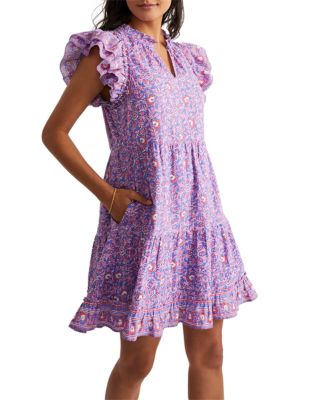 white christmas dresses Flutter Sleeve Dress W/Ruffle Peony / 6 main image 1