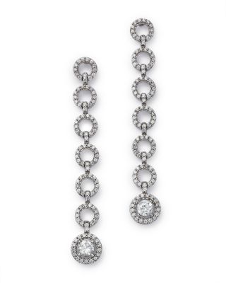 Bloomingdale's Fine Collection Diamond Open Circle Drop Earrings in 14K White Gold, 1.0 ct. t. w - Exclusive