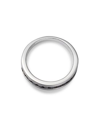 Men's Black Diamond Band in 14K White Gold, 0.60 tcw   