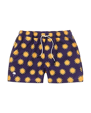 Oas Straight-leg Short-length Printed Swim Shorts In Navy