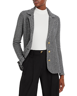 C By Bloomingdale's Cashmere Notch Lapel Cashmere Blazer - 100% Exclusive In Black/white