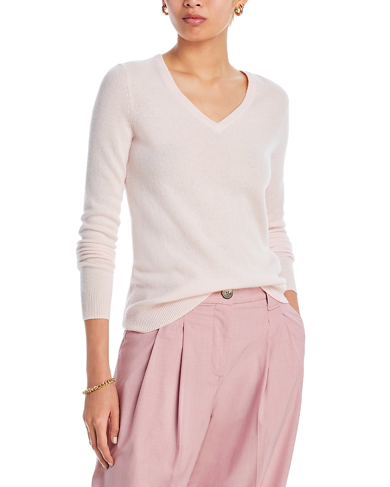 C By Bloomingdale's V-neck Cashmere Sweater - 100% Exclusive In Petal Pink