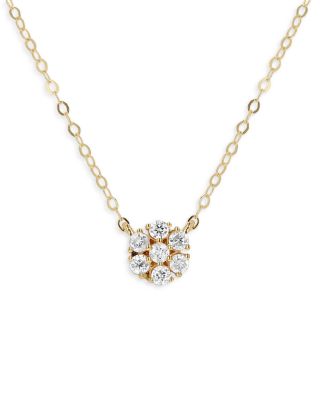 Moon & Meadow - 14K Yellow Gold Cluster Diamond Pendant Necklace, 18"