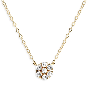 Moon & Meadow 14K Yellow Gold Cluster Diamond Pendant Necklace, 18