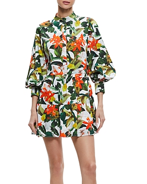 ALICE AND OLIVIA CAILIN BUTTON FRONT PRINTED DRESS