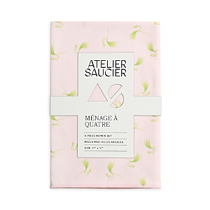 Atelier Saucier Flamingo Pin Napkins, Set Of 4 In Multi