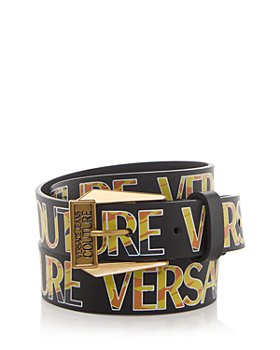 Versace Jeans Couture - Men's Logo Print Leather Belt