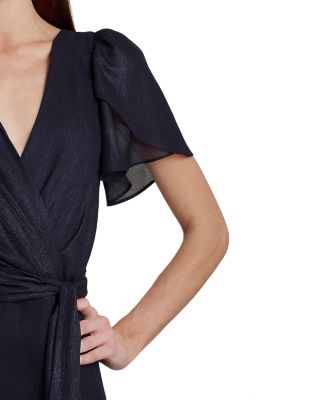 Ralph Lauren V Neck Ruffle Trim Gown | Bloomingdale's