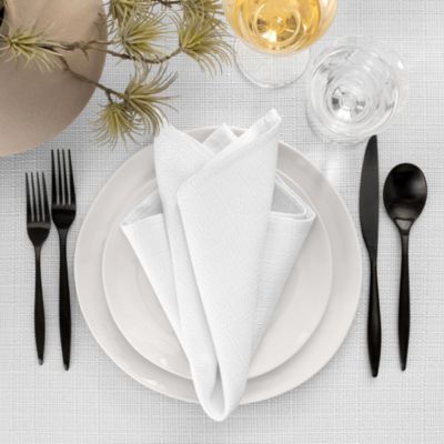 Laurel Solid Texture Water and Stain Resistant Table Linen Collection