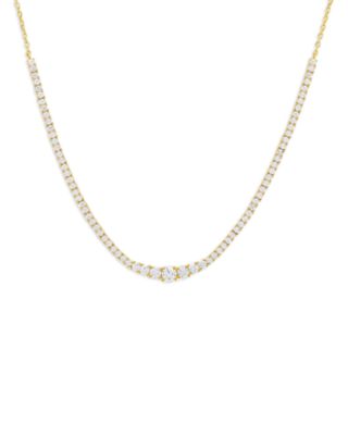 By Adina Eden - Half Graduated Tennis Necklace, 15"