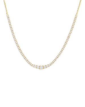 By Adina Eden Half Graduated Tennis Necklace, 15 In Gold