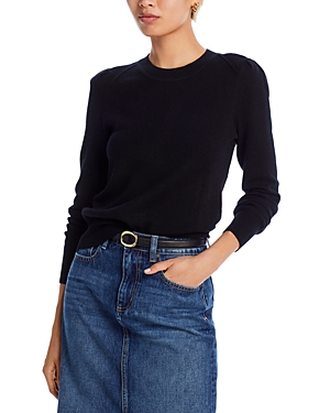 Shop Aqua Cashmere Puff Sleeve Crewneck Cashmere Sweater - 100% Exclusive In Black