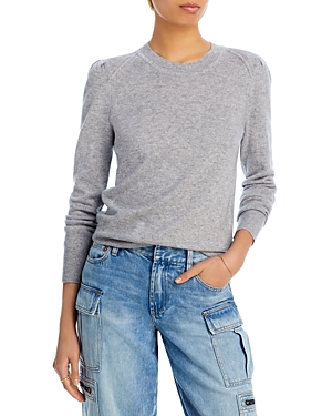 Aqua Cashmere Puff Sleeve Crewneck Cashmere Sweater - 100% Exclusive In Light Grey