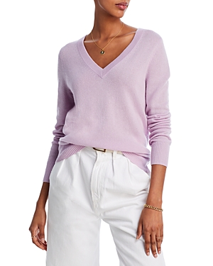 Aqua Cashmere V-neck Cashmere Sweater - 100% Exclusive In Lavender Amethyst