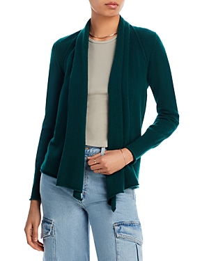 Shop Aqua Cashmere Draped Open-front Cashmere Cardigan - 100% Exclusive In Forest