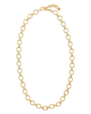 Cleopatra Small Hammered Link Necklace, 16"