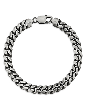 Sterling Silver Oxidized Curb Bracelet
