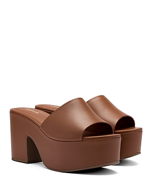 Larroude Women's Miso Slip On Platform Sandals In Caramel