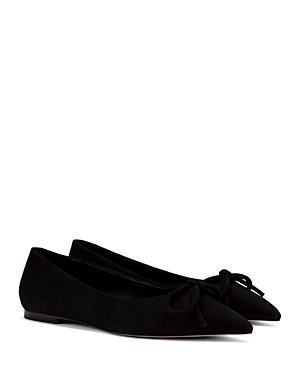 Larroude Women's Lee Pointed Toe Embellished Slip On Flats In Black