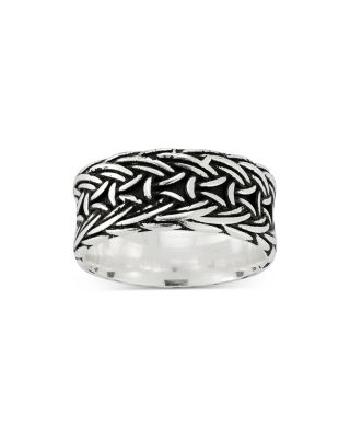 Sterling Silver Oxidized Weave Band Ring
