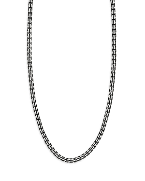 Oxidized Sterling Silver Box Chain Necklace, 24
