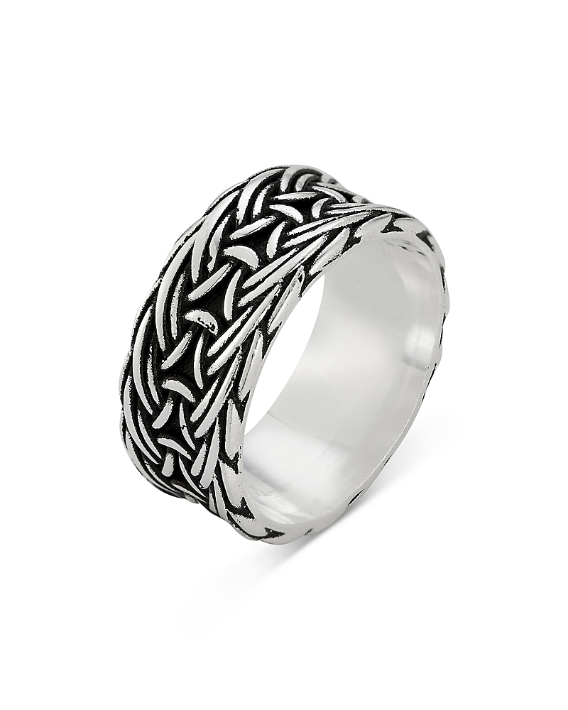 Milanesi And Co Sterling Silver Oxidized Weave Band Ring In Silver