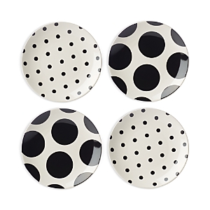 Shop Kate Spade New York On The Dot Assorted Tidbit Plates, Set Of 4 In White