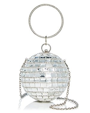 Aqua Embellished Disco Ball Clutch - 100% Exclusive In Silver