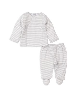 Unisex Cotton Striped Shirt and Footed Pants Set - Baby