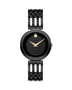 Shop Movado Esperanza Black Pvd Stainless Steel Watch, 28mm