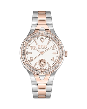 Shop Versus Vittoria Crystal Watch, 38mm In White/rose Gold