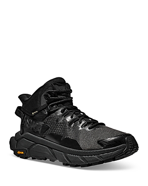 Shop Hoka Men's Trail Code Gtx Hiking Boots In Black/raven