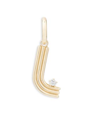 Adina Reyter 14K Yellow Gold Groovy Diamond Initial Pendant