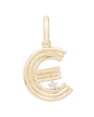 Adina Reyter 14K Yellow Gold Groovy Diamond Initial Pendant